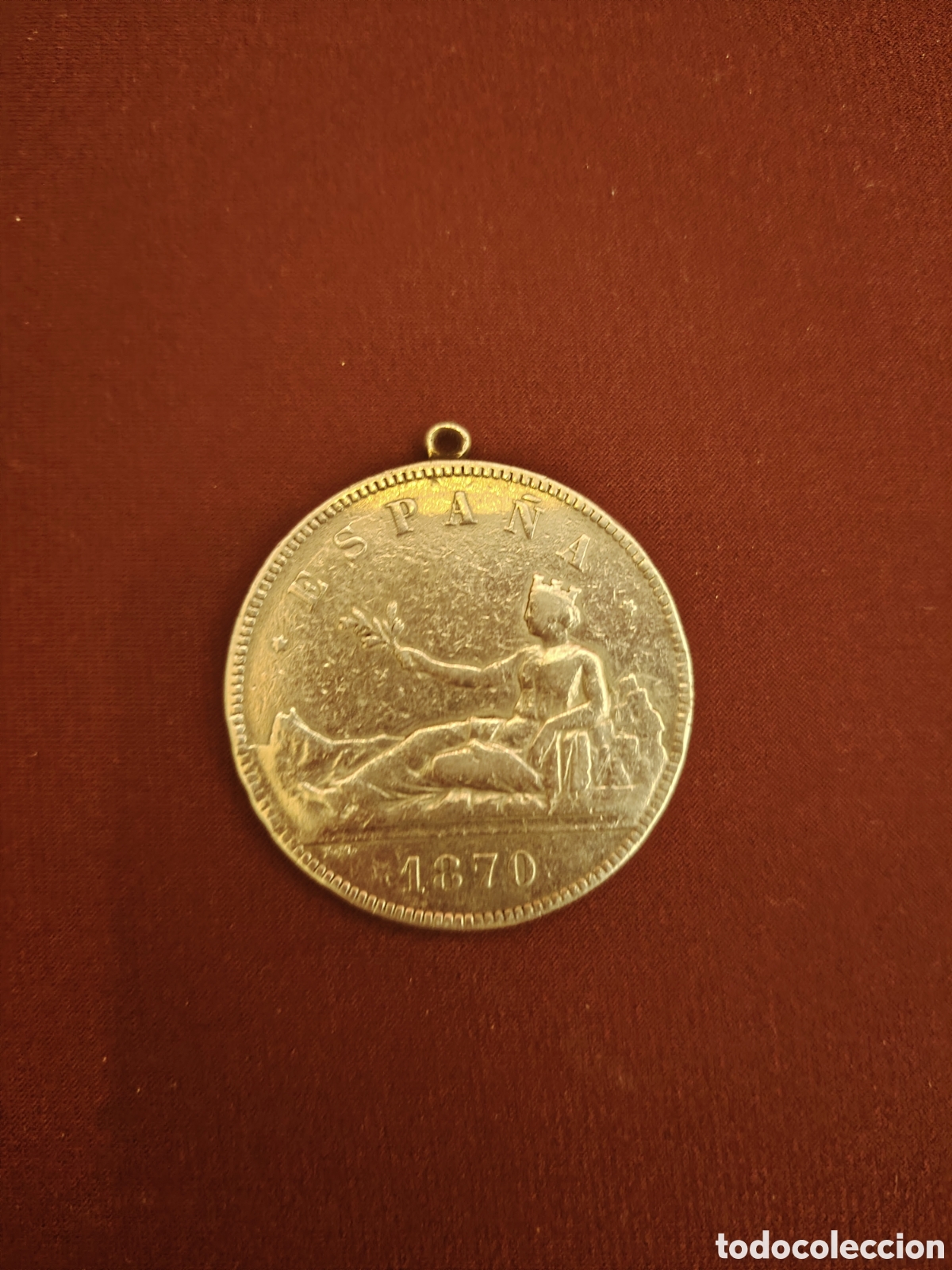 Coleccionismo: Antigua moneda de plata echa colgante