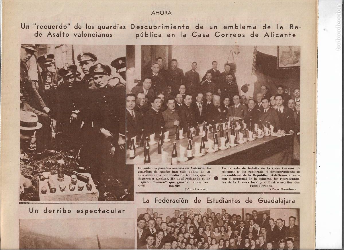 Coleccionismo: A&Ntilde;O 1933 DESCUBRIMIENTO DE UN EMBLEMA DE LA REPUBLICA EN CASA CORREOS DE ALICANTE FELIX LORENZO