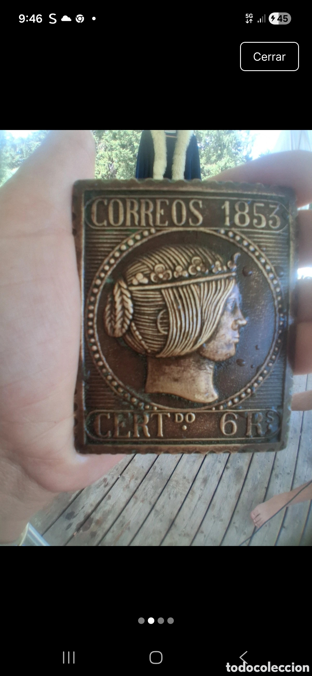 Coleccionismo: Aplique sello Espa&ntilde;ol Isabel II
