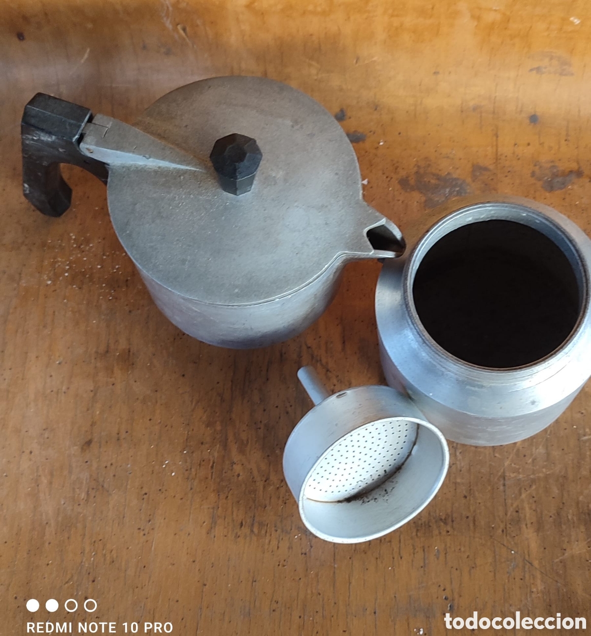 Coleccionismo: Antigua cafetera de aluminio marca Cl&iacute;per. Rara - Foto 7