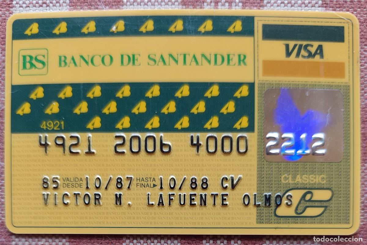 Coleccionismo: Tarjeta Visa del Banco de Santander a&ntilde;os 80