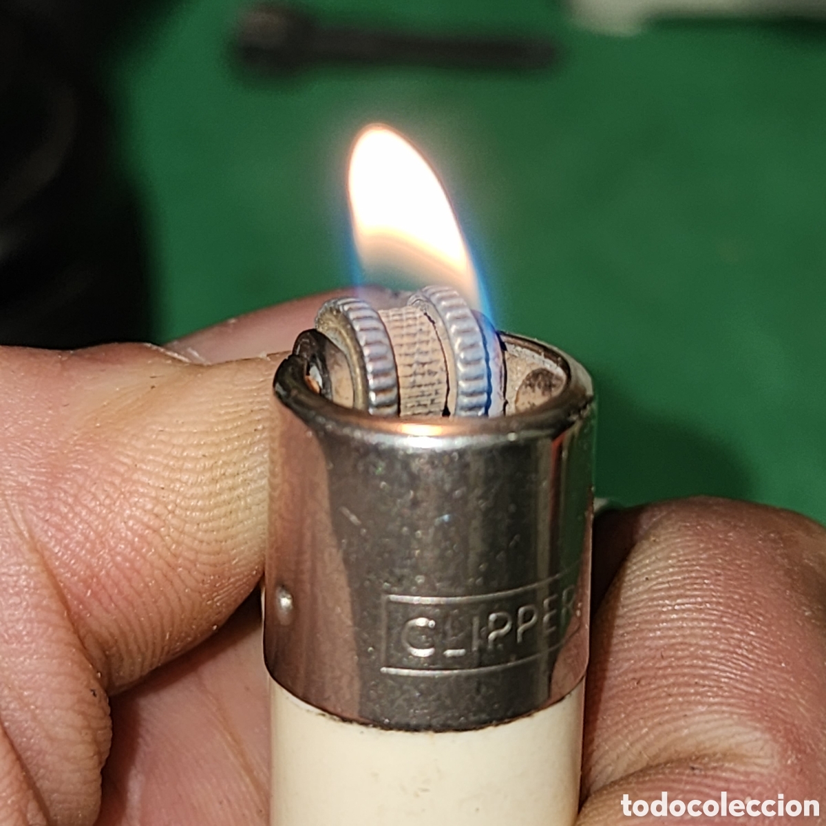 Coleccionismo: ​&iexcl;FUNCIONA! Mechero / Encendedor Clipper Vintage Flamagas S.A. (A&ntilde;os 70/80) - Base Grabada
