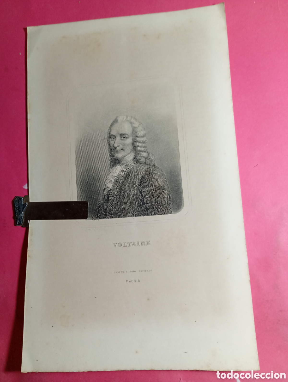 Coleccionismo: VINTAGE ANTIGUA LITO RETRATO DE ''VOLTAIRE'' - MADRID