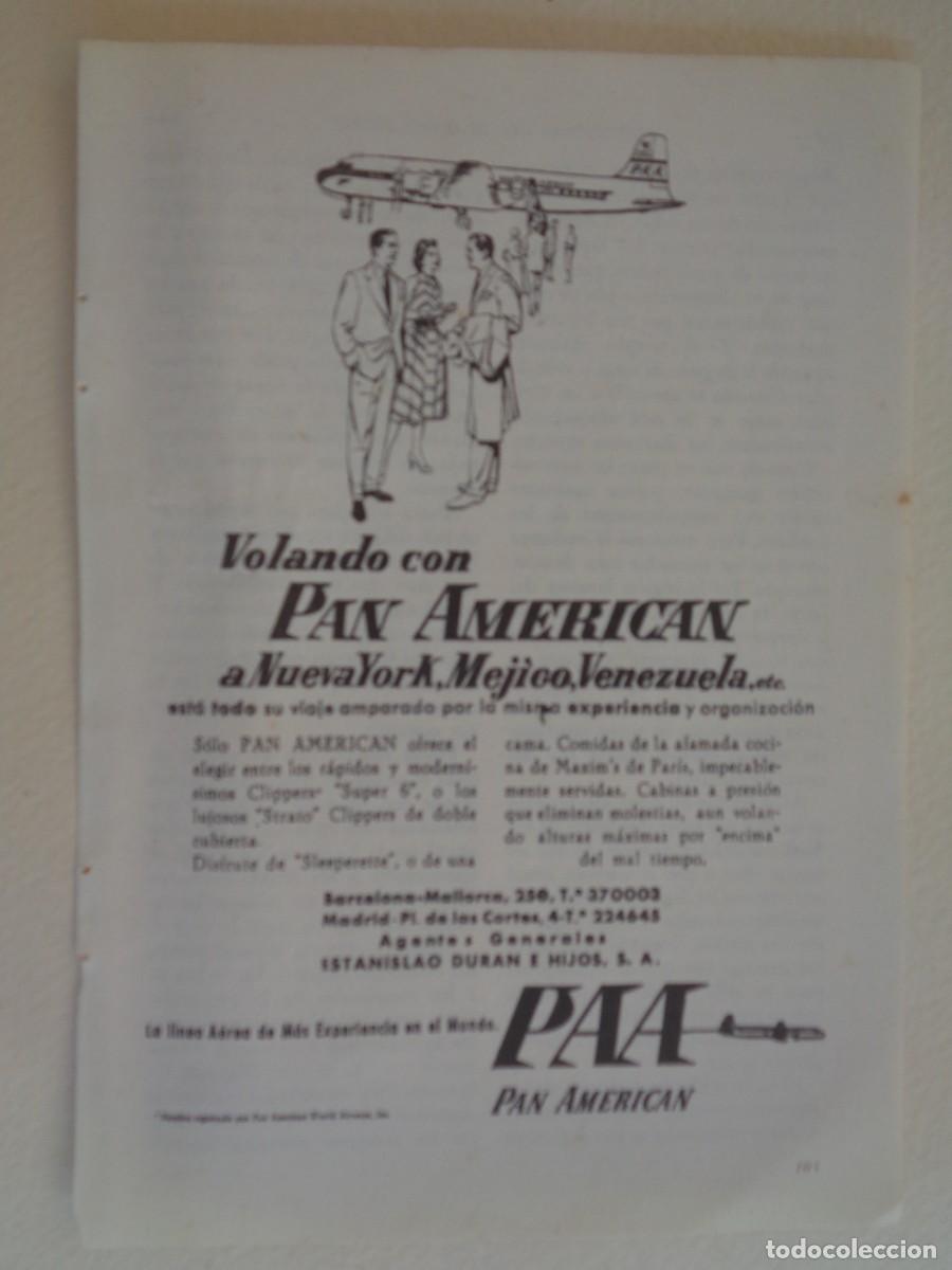 Colecionismo: HOJA DE REVISTA CON ANUNCIO DE COMPA&Ntilde;IA AEREA : PAN AMERICAN . A&Ntilde;OS 50