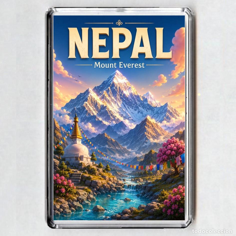 Coleccionismo: iMAN ACRILICO NEVERA - NEPAL - Foto 1