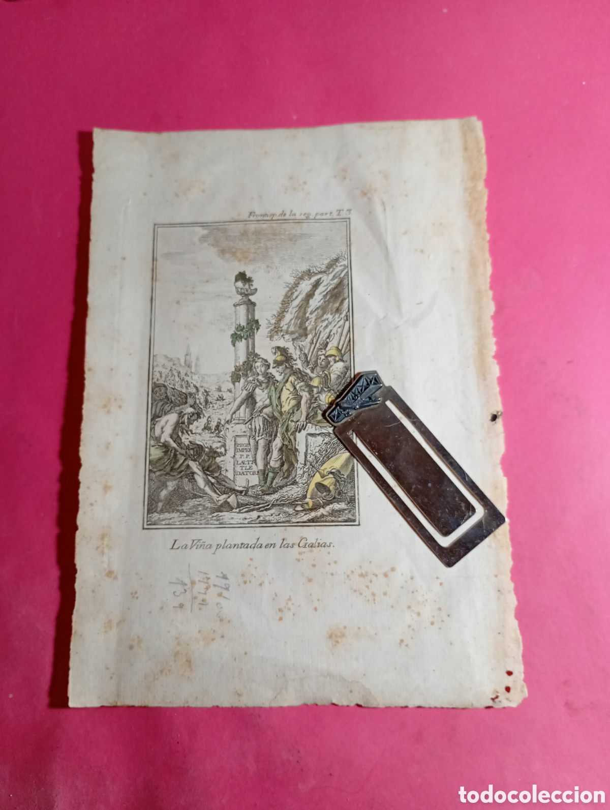 Coleccionismo: VINTAGE ANTIGUA LITO FRONTIS... ''LA VI&Ntilde;A PLANTADA EN LAS GALIAS''