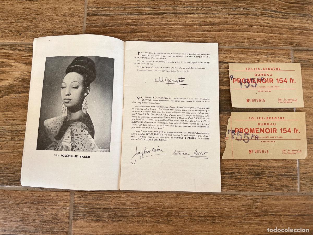 Coleccionismo: JOSEPHINE BAKER EN EL FOLIES BERGERE - PROGRAMA M&Aacute;S 2 ENTRADAS - LIBRO DE ORO DE LA SALA DE FIESTAS
