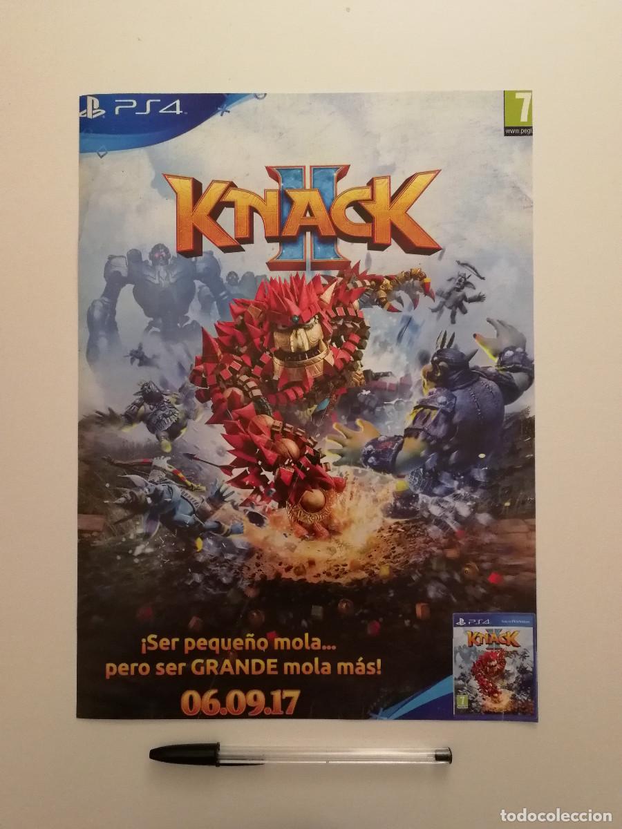 Coleccionismo: ANUNCIO ACARTONADO - KNACK 2 II - PS4 - PUBLICIDAD LAMINA