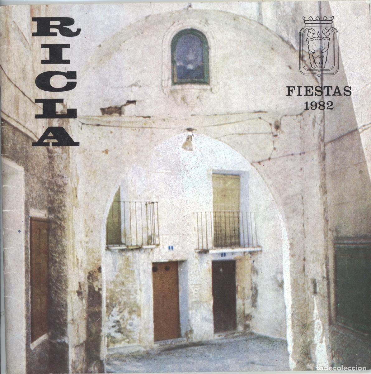 Coleccionismo: Ricla . Zaragoza .Programa de fiestas de 1982 . - Foto 1