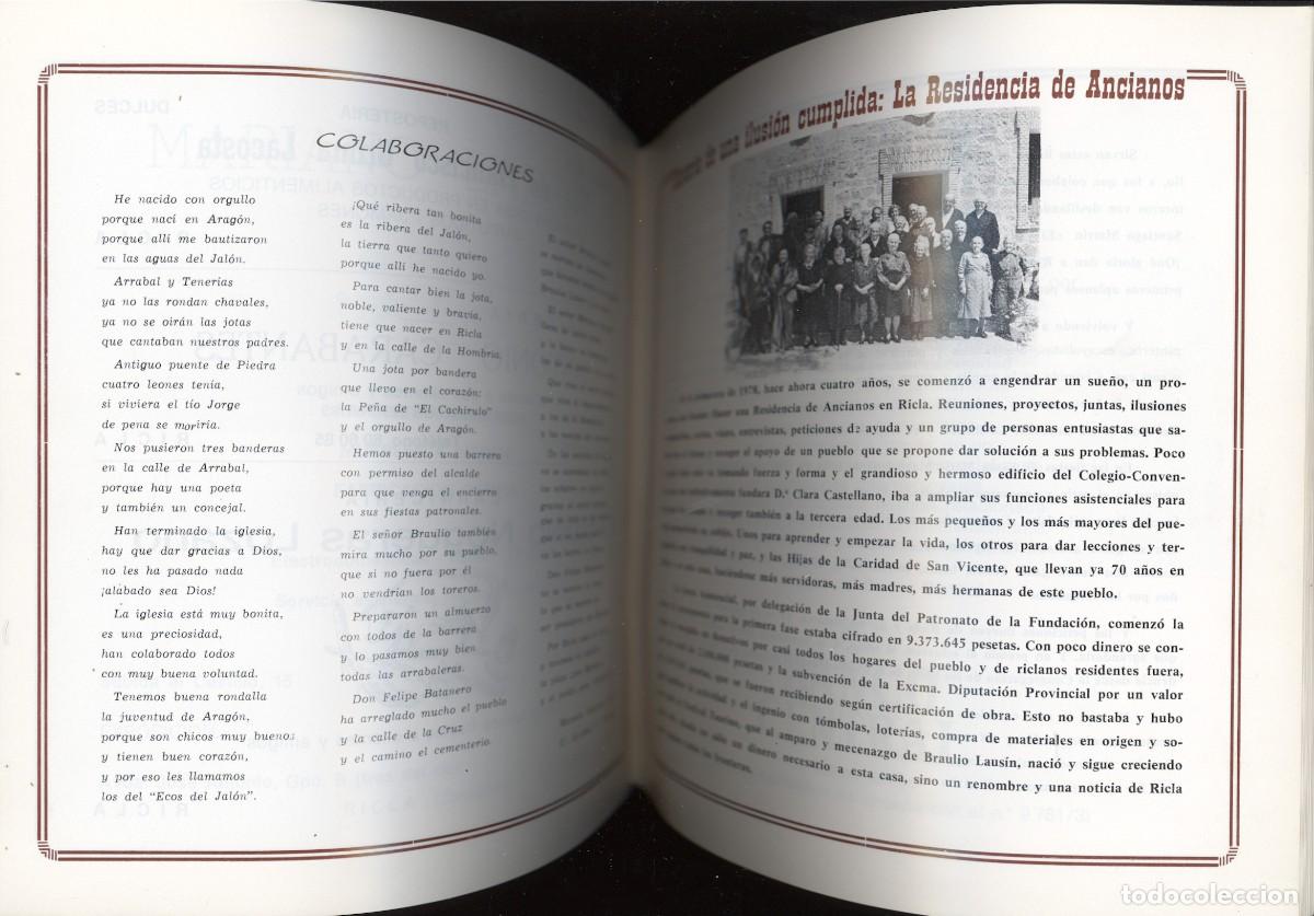 Coleccionismo: Ricla . Zaragoza .Programa de fiestas de 1982 . - Foto 3