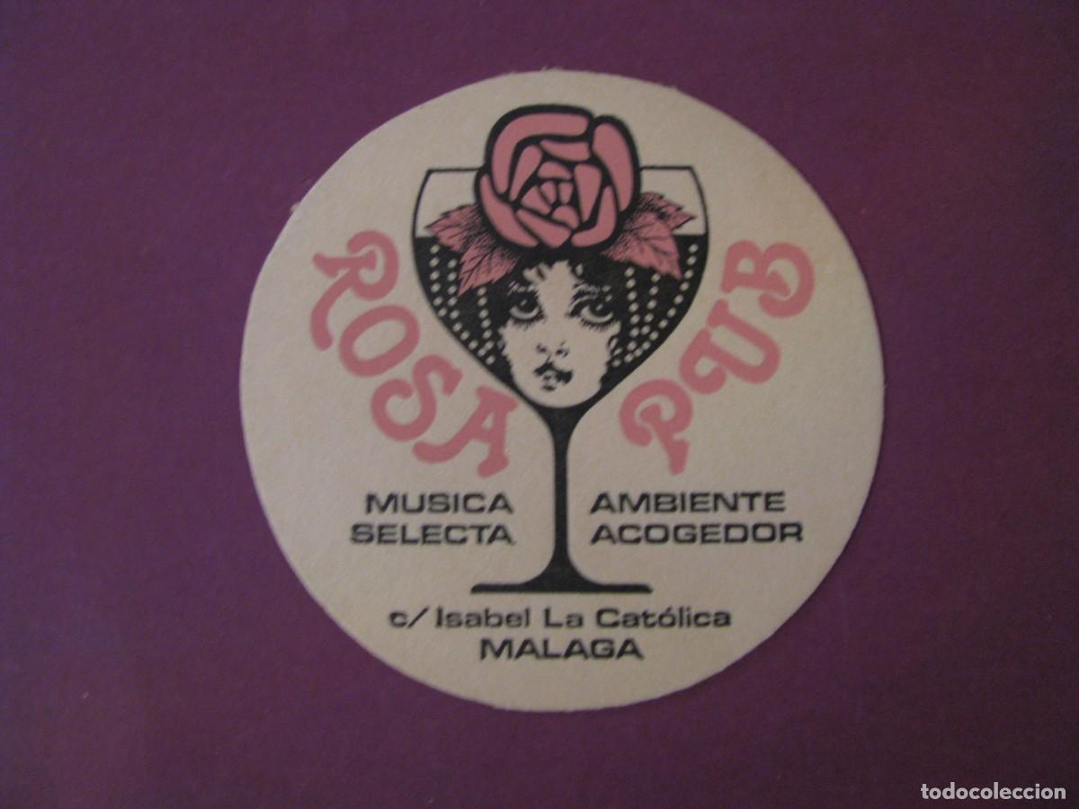 Coleccionismo: POSAVASOS ROSA PUB. MALAGA.