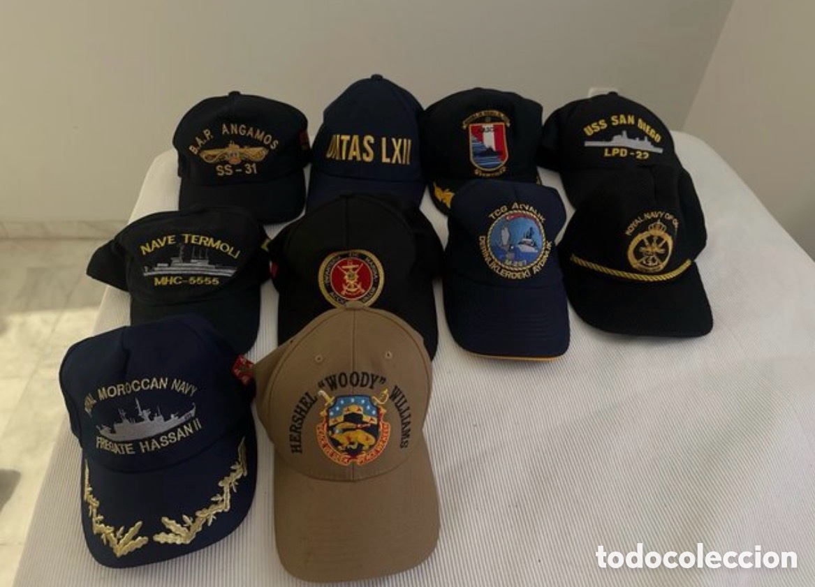 Coleccionismo: Lote de 10 gorras de Armadas/Marinas de diferentes pa&iacute;ses