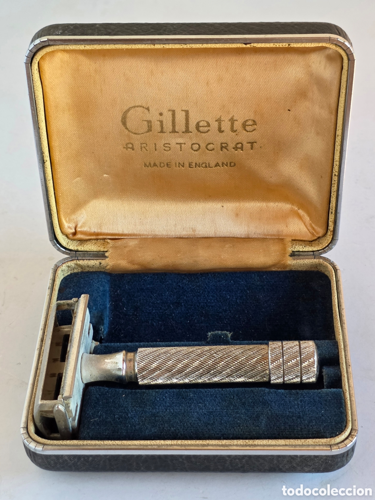 Collectionnisme: Maquinilla de Afeitar Gillette Aristocrat Made in England con Caja - Barber&iacute;a Vintage