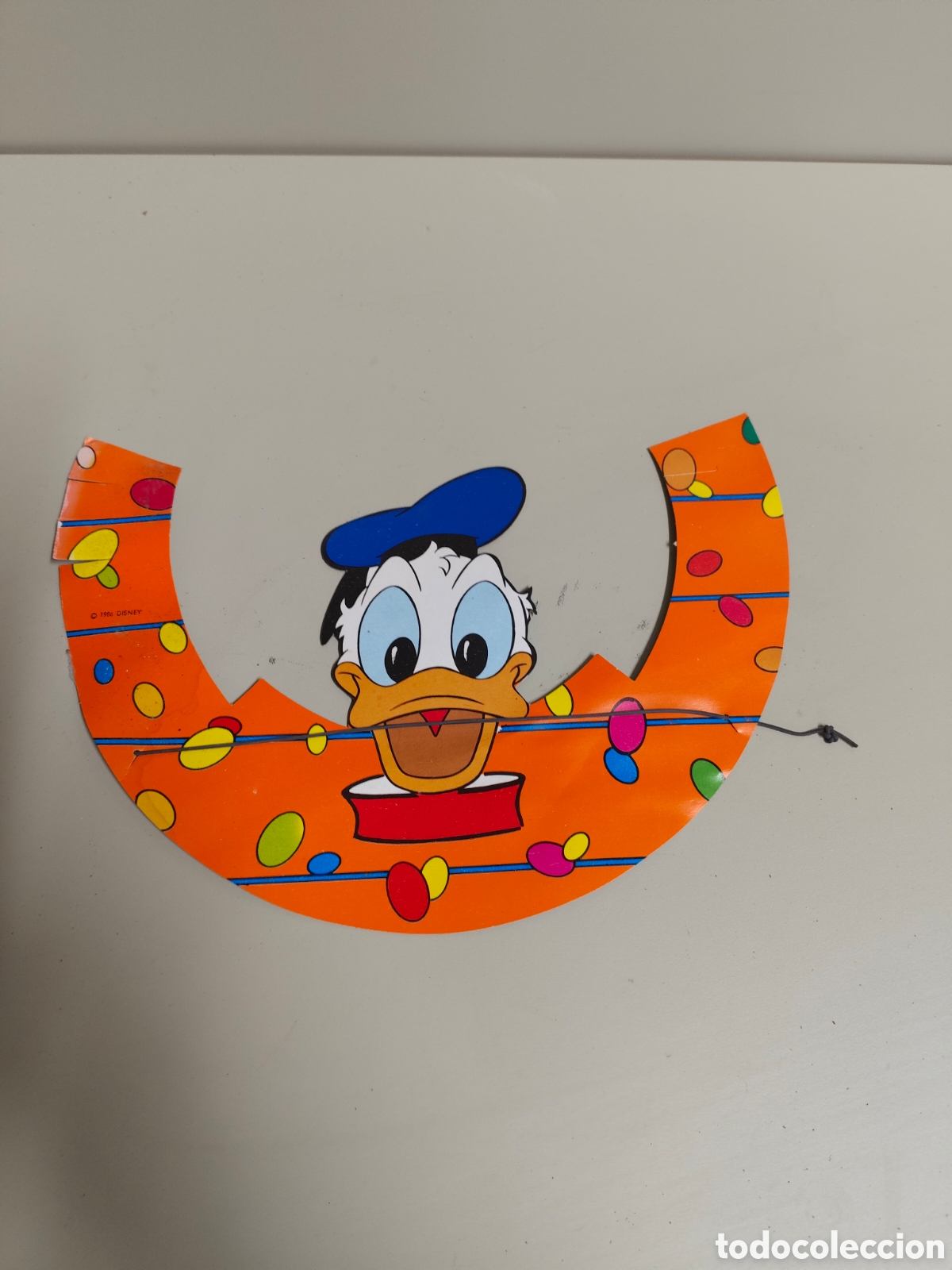 Coleccionismo: Antiguo gorrito visera de celebraci&oacute;n Disney a&ntilde;o 1986. Pato Donald. No usado