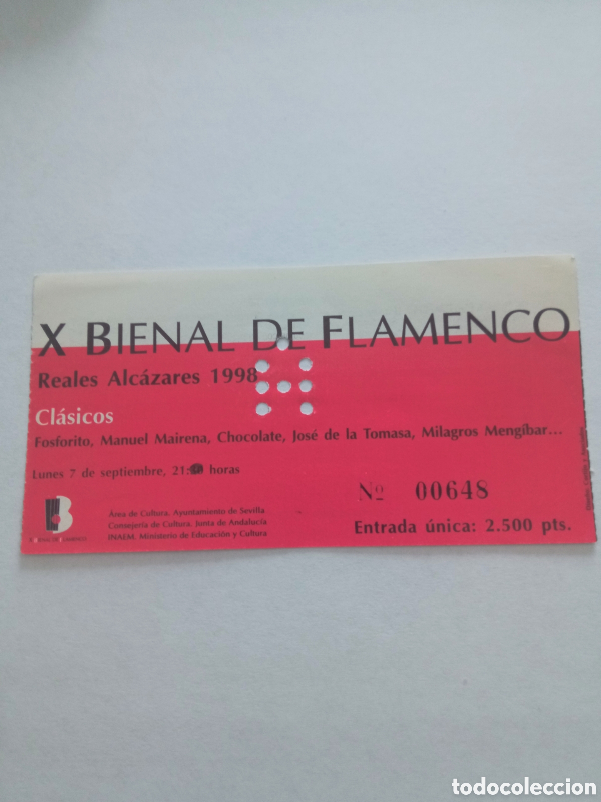 Coleccionismo: Entrada Bienal de Flamenco 1998