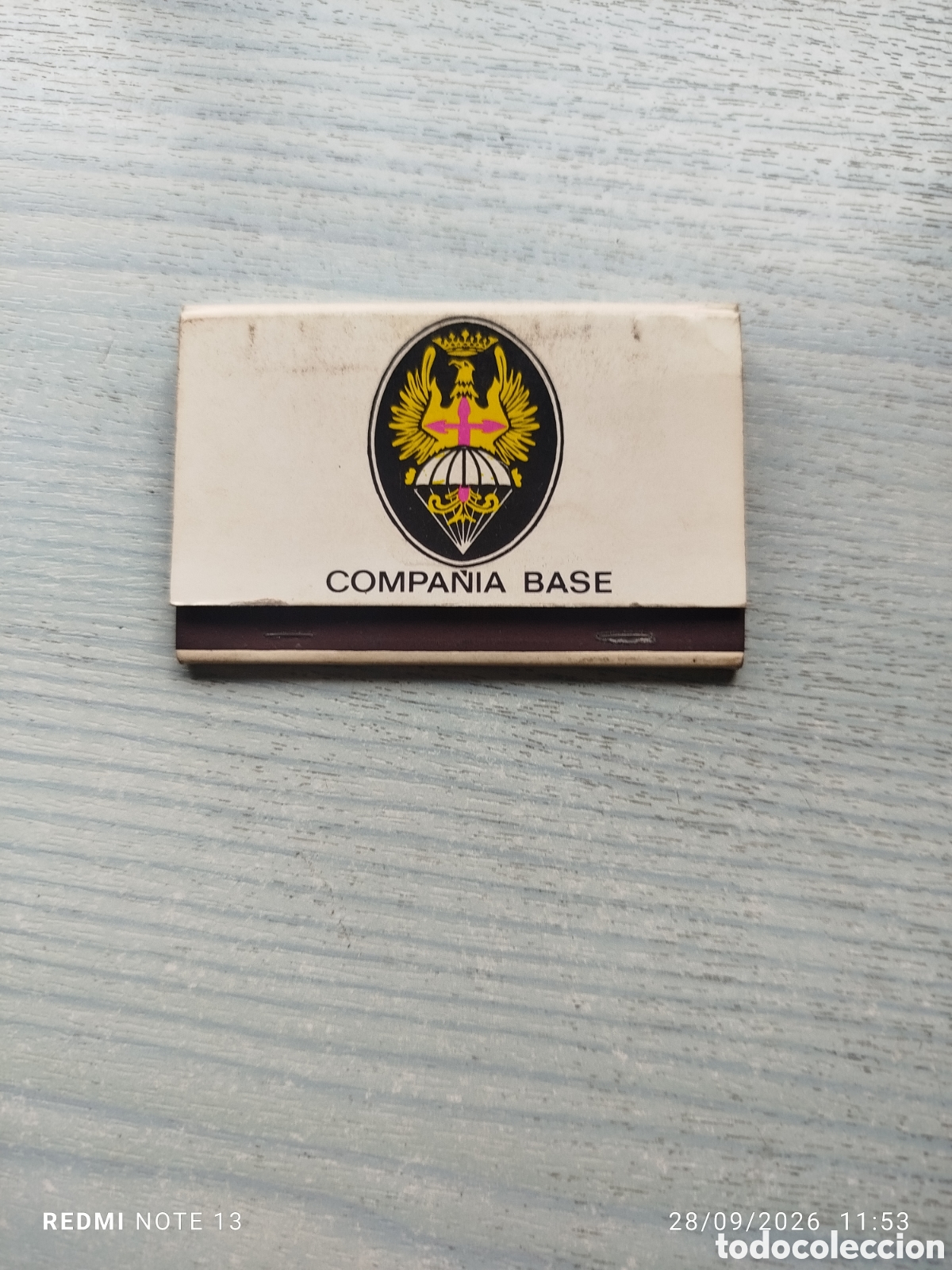 Coleccionismo: Caja cerillas brigada paracaidismo.compa&ntilde;ia base