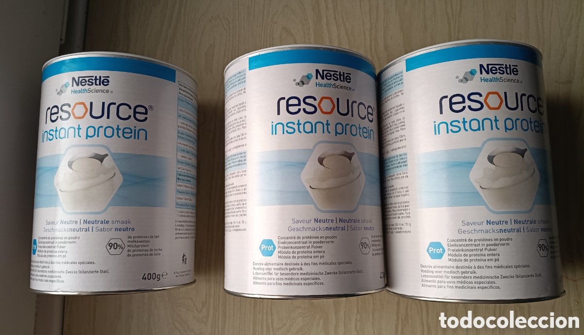 Coleccionismo: 3 BOTES RESOUECE PROTEIN INSTANT-NESTL&Eacute; 400g. (PRECINTADOS) 3x