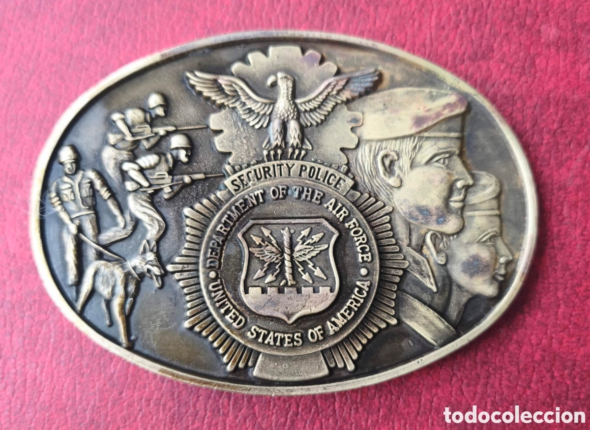 Coleccionismo: EEUU. 1980. Hebilla de cintur&oacute;n de la Polic&iacute;a Militar de las Fuerzas a&eacute;reas