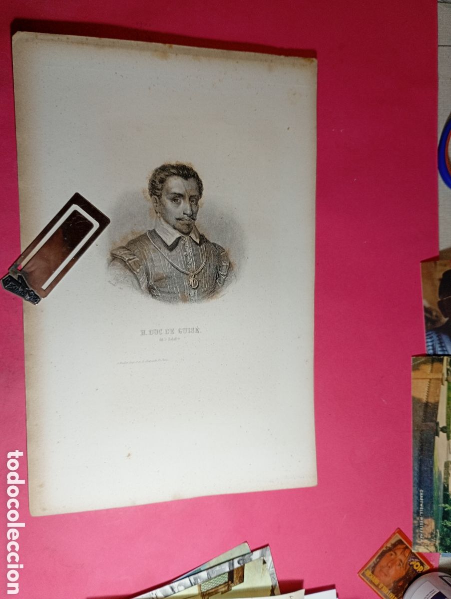 Coleccionismo: LAMINA B/N FIN XIX INICIO XX RETRATO DE ''EL DUC DE GUISE''