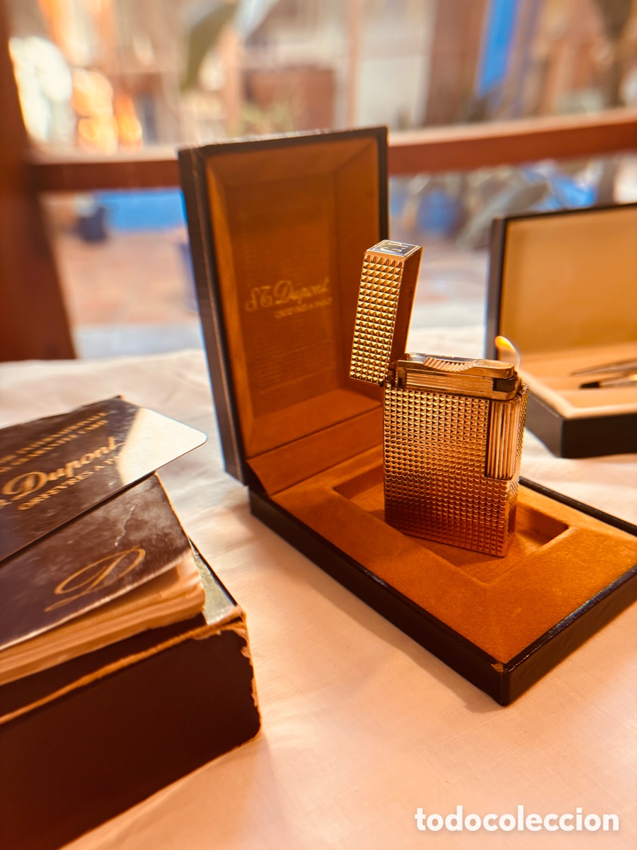 Coleccionismo: S.T. Dupont Ligne 1 chapado en oro con caja