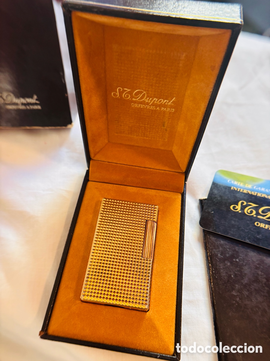 Coleccionismo: S.T. Dupont Ligne 1 chapado en oro con caja