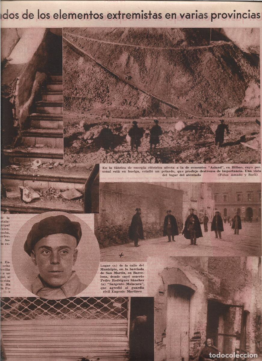 Coleccionismo: A&Ntilde;O 1933 RECORTE PRENSA ATENTADO EXTREMISTAS BOMBA EN EL JUZGADO DEL GRAO VALENCIA