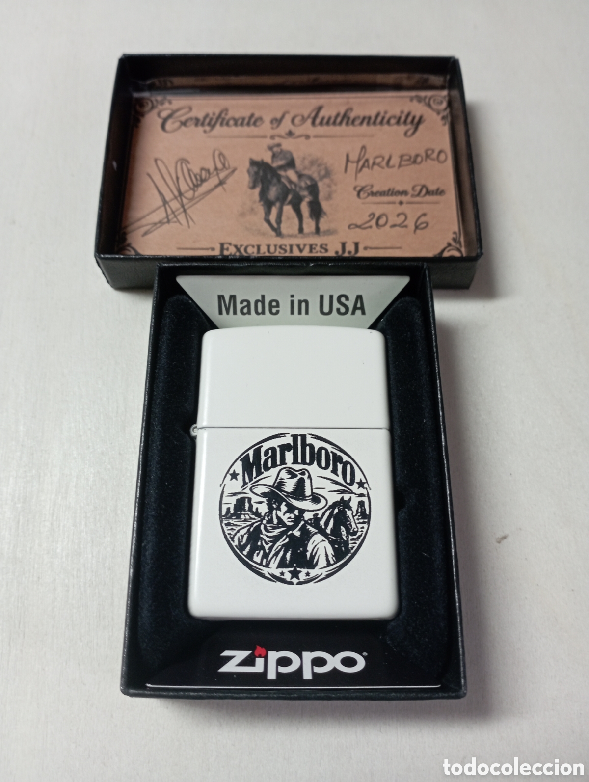 Coleccionismo: Zippo Blanco MARLBORO - Foto 2