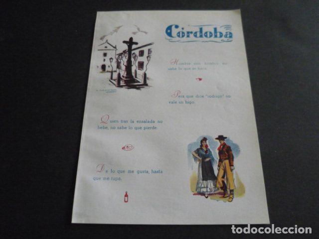 Collecting paper: CORDOBA VISTA TIPOS Y PLANO DE LA PROVINCIA ANTIGUA HOJA PUBLICITARIA 13 X 19 CM