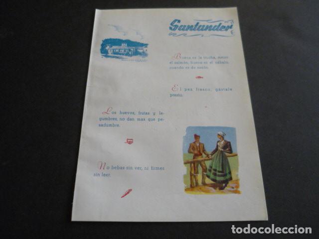 Coleccionismo: CANTABRIA VALLE DEL PAS PASIEGOS TIPOS Y PLANO DE LA PROVINCIA ANTIGUA HOJA PUBLICITARIA 13 X 19 CM