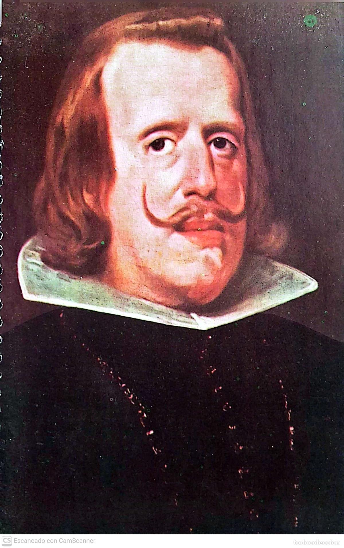 Coleccionismo: Cuadro: Retrato de Felipe IV, Rey de Espa&ntilde;a, de Vel&aacute;zquez. Recorte del tama&ntilde;o 15 x 9,5 cm. Dorso c