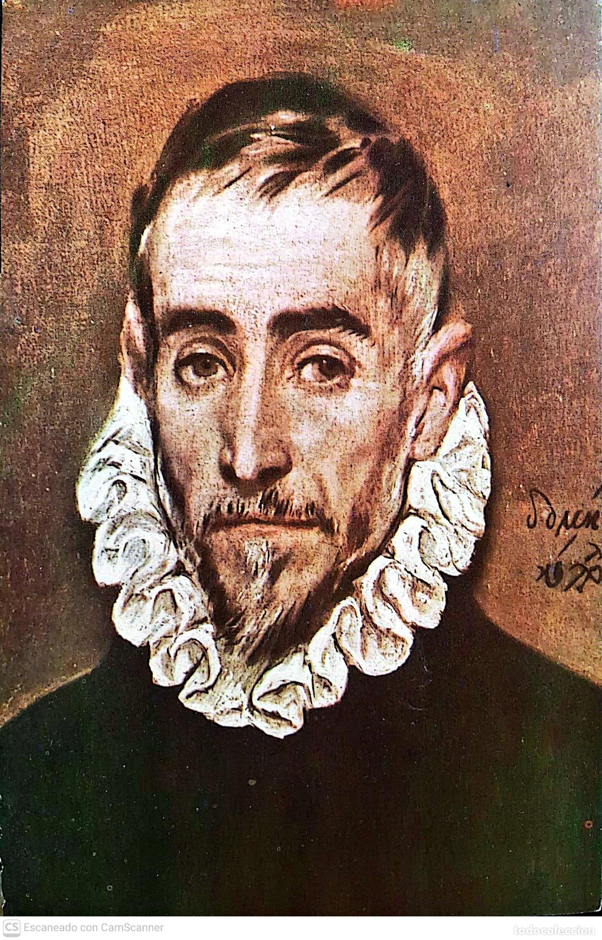 Coleccionismo: Cuadro: Un caballero, de El Greco Recorte del tama&ntilde;o 15 x 9,5 cm. Dorso con biograf&iacute;a del autor del