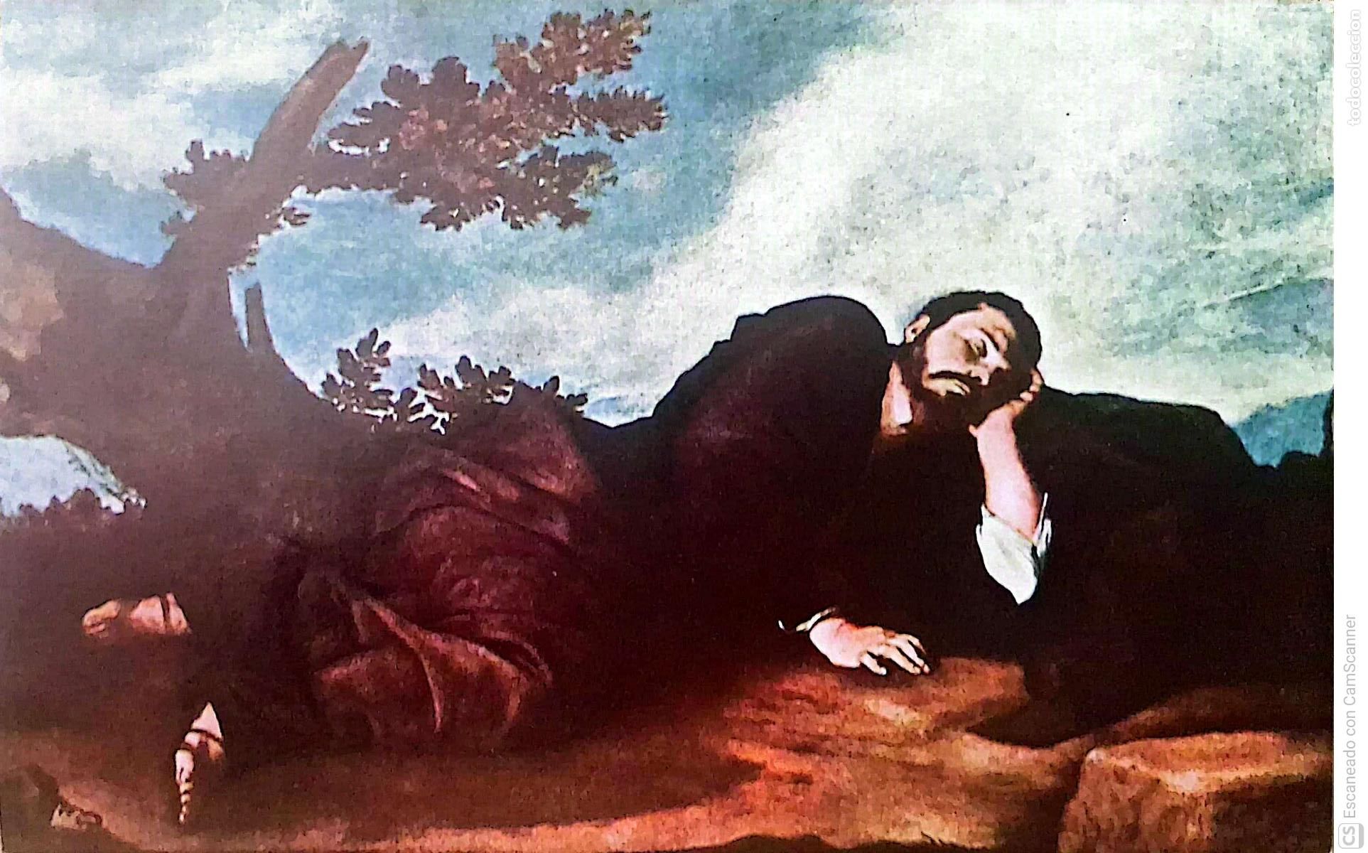Coleccionismo: Cuadro: Cuadro: El sue&ntilde;o de Jacob, de Jos&eacute; Ribera - El Espa&ntilde;oleto -. Recorte del tama&ntilde;o 15 x 9,5 cm.