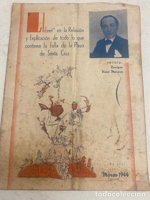 Coleccionismo: Valencia. 1944. Llibret Explicacion Falla de la Plaza Santa Cruz.