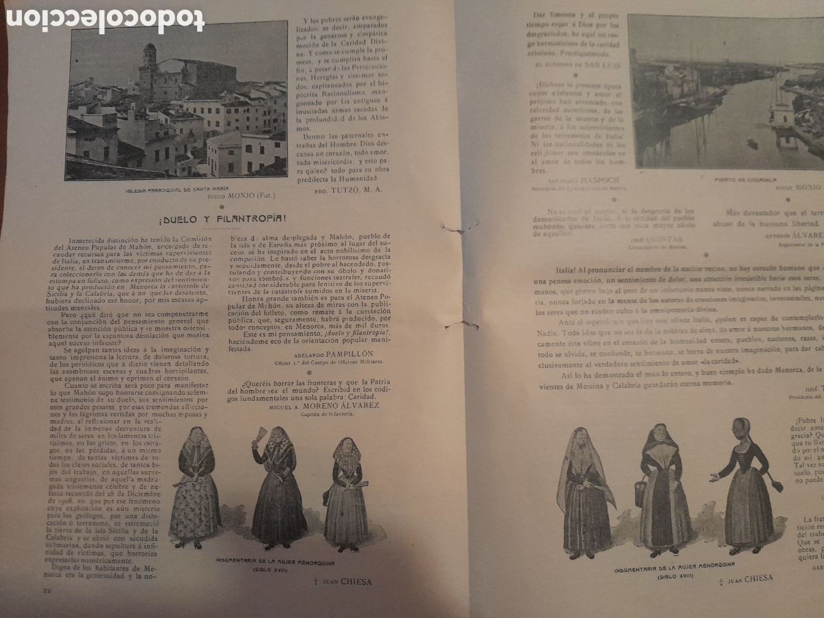 Coleccionismo: Ateneo de Mahon 1909. Menorca_Italia - Foto 7