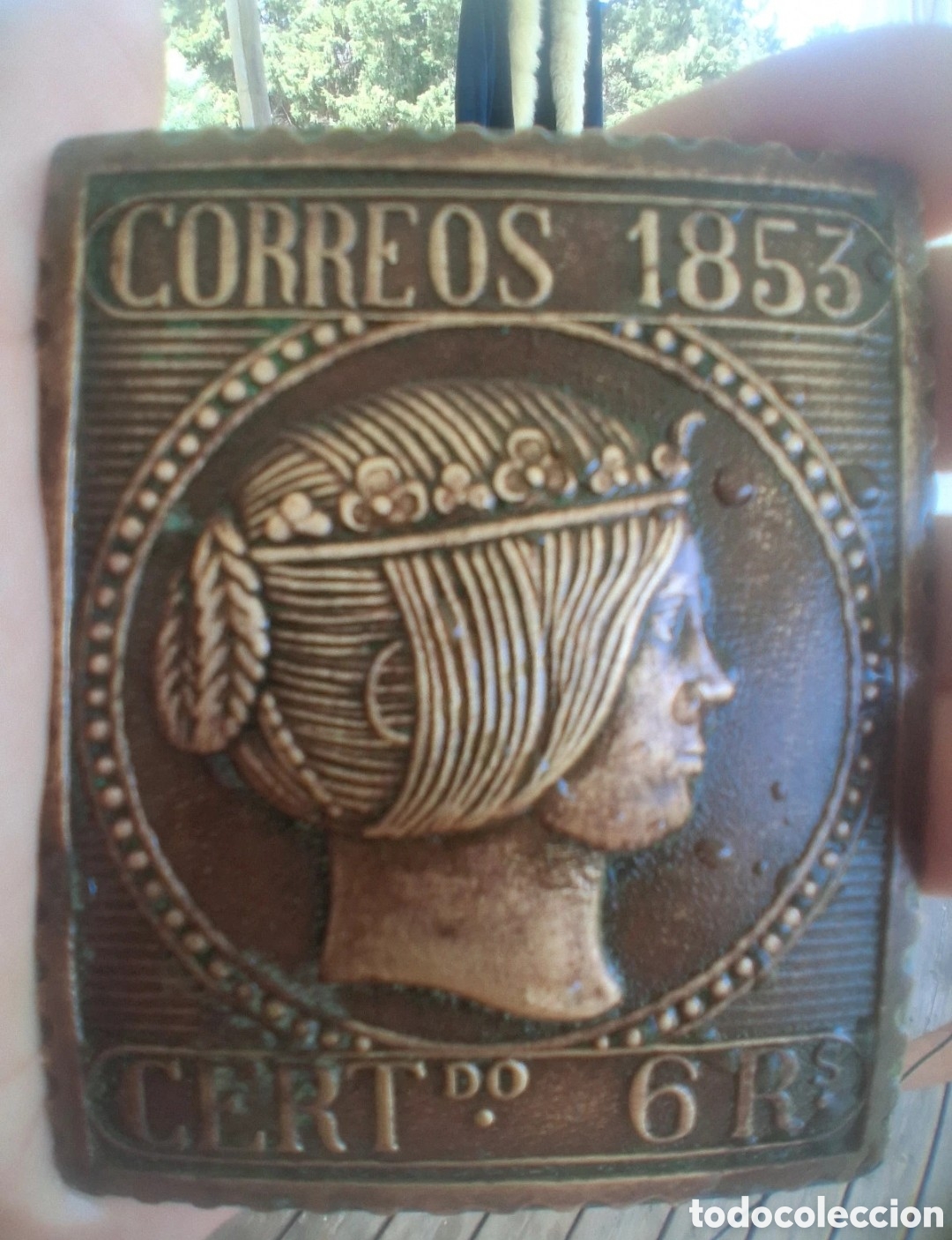 Coleccionismo: Aplique sello Espa&ntilde;ol Isabel II - Foto 4