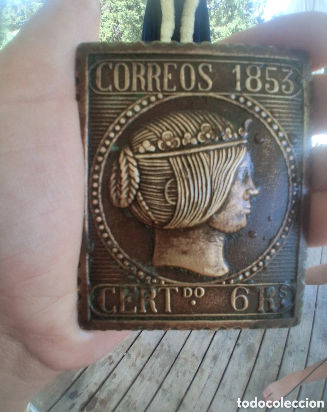 Coleccionismo: Aplique sello Espa&ntilde;ol Isabel II - Foto 6