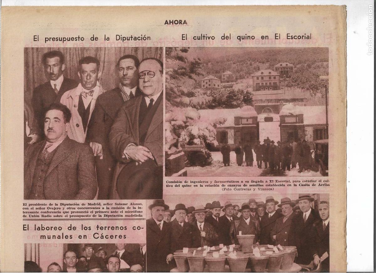 Coleccionismo: A&Ntilde;O 1933 RECORTE PRENSA EL CULTIVO DEL QUINO EN EL ESCORIAL ENSAYO DE SEMILLAS ESTUDIO