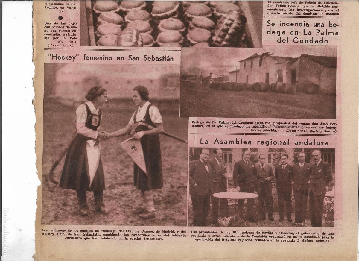 Coleccionismo: A&Ntilde;O 1933 HOCKEY FEMENINO INTERCAMBIO BANDERINES CAPITANAS CLUB DE CAMPO MADRID SAN SEBASTIAN CLUB