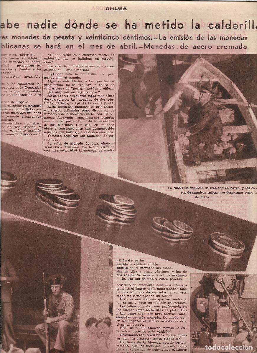 Coleccionismo: A&Ntilde;O 1933 FABRICACION MONEDAS REPUBLICA ACERO CROMADO CALDERILLA TRASLADO EN BARCO CUSTODIA POLICIA