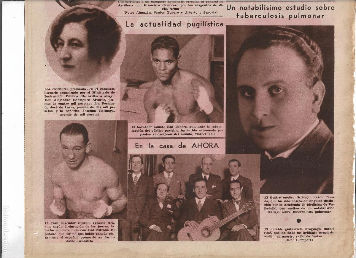 Coleccionismo: A&Ntilde;O 1933 RECORTE PRENSA EL GUITARRISTA URUGUAYO RAFAEL SOLE CONCIERTO VISITA CASA DIARIO AHORA