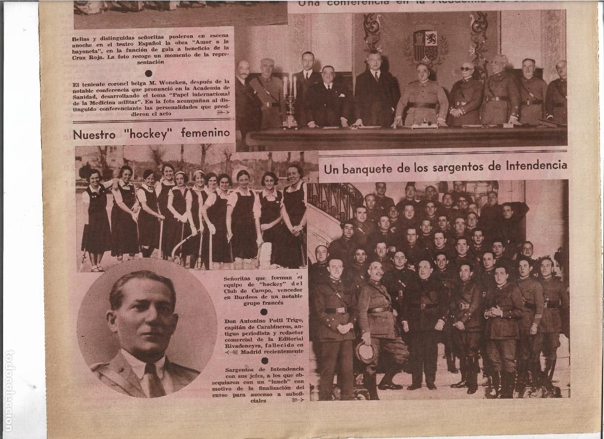 Coleccionismo: A&Ntilde;O 1933 RECORTE PRENSA EQUIPO DE HOCKEY FEMENINO DEL CLUB DE CAMPO VENCEDOR EN BURDEOS