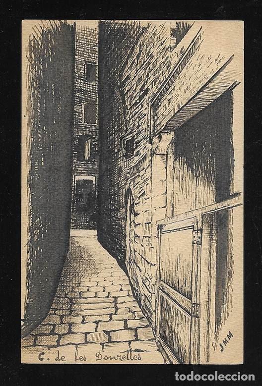 Coleccionismo: Postal. Dibuix a ploma Carrer de les Donzelles . Morales i Mas, Joan.(col&middot;lectiu hist&ograve;ric de dibu