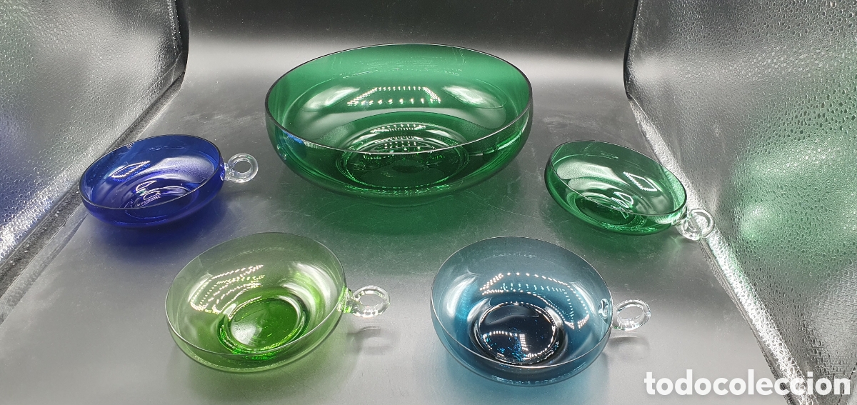 Coleccionismo: Juego de ponche o postre de cristal. - Foto 2