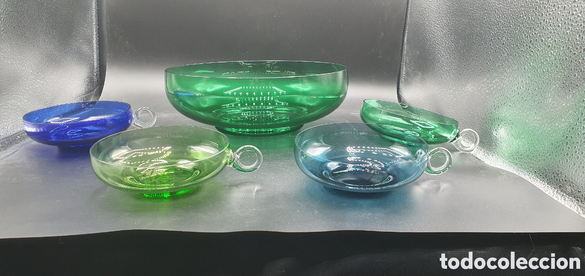Coleccionismo: Juego de ponche o postre de cristal. - Foto 3
