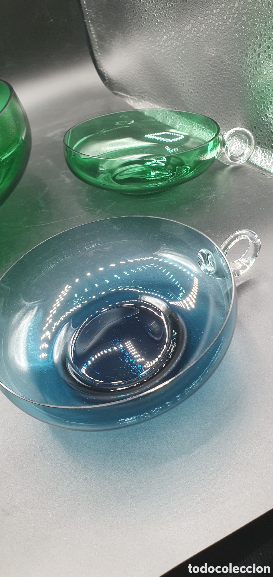 Coleccionismo: Juego de ponche o postre de cristal. - Foto 5