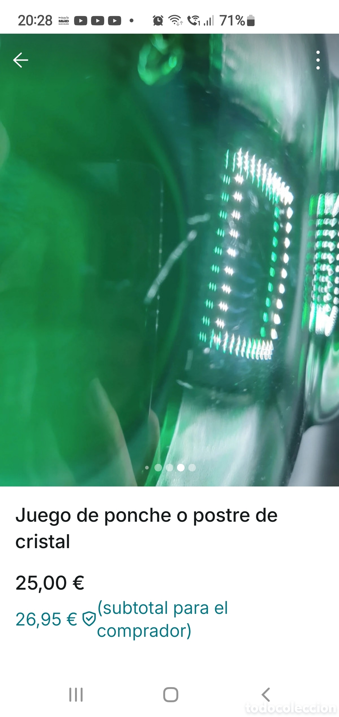 Coleccionismo: Juego de ponche o postre de cristal. - Foto 9