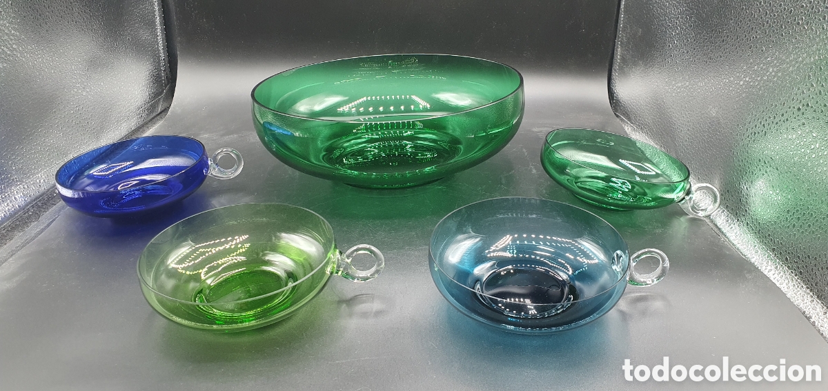 Coleccionismo: Juego de ponche o postre de cristal.