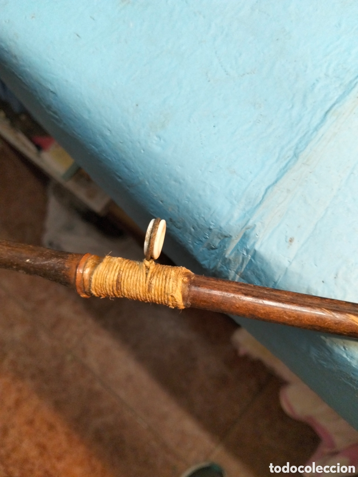 Coleccionismo: ANTIGUO CARRETE Y CA&Ntilde;A DE BAMBU - Foto 4