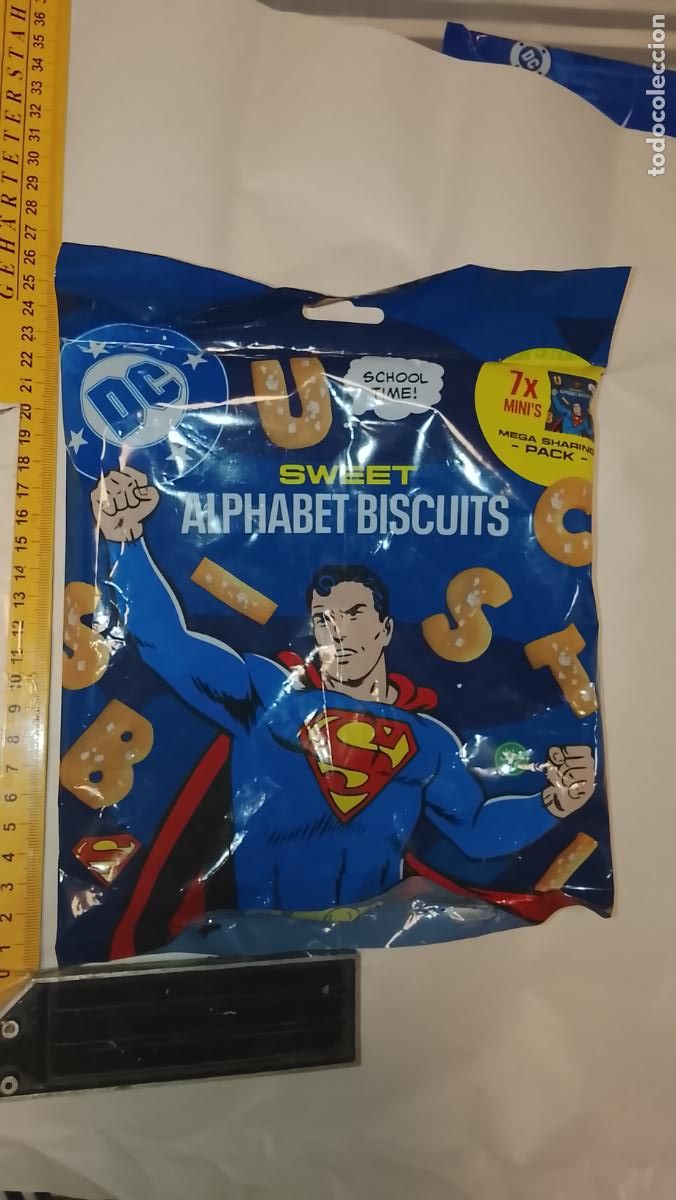 Coleccionismo: GRANDE PAQUETE GALLETAS SUPERHEROES SUPERMAN ENVOLTORIO VACIO