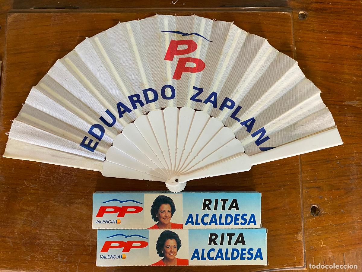 Coleccionismo: MERCHANDISING PARTIDO POPULAR - RITA BARBERA - VALENCIA - BENGALAS Y ABANICO